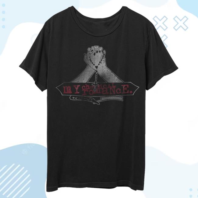 Official Mcr Merch Store Shop Warner Records My Chemical Romance Praying Hands Distressed T Shirt WarnerRecords