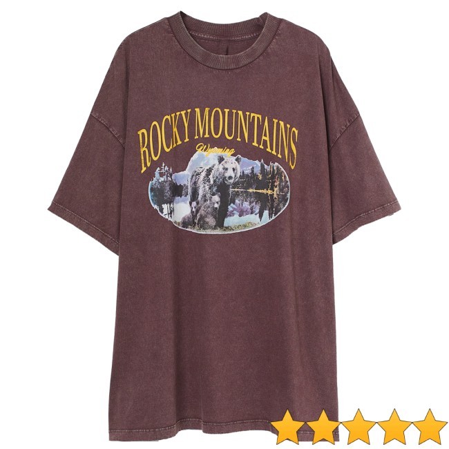 Official Rocky Mountains With Appliqué Tee Shirt - H&M