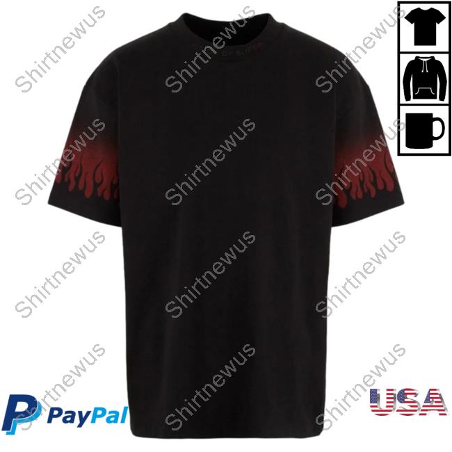 Official Vision Of Super Red Negative Flames Black Shirts