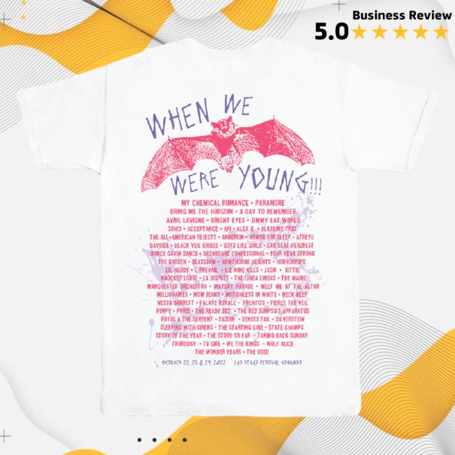 Official When We Were Young Festival 2023 Merch Bat Lineup T-Shirt WhenWeWereYoung
