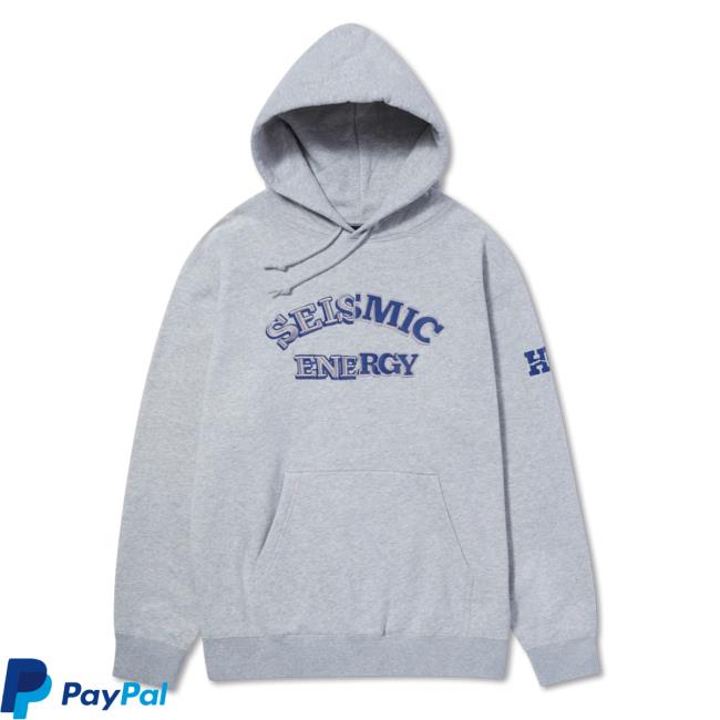 Official Huf Damaged Seismic Energy Hoodie Heather Grey