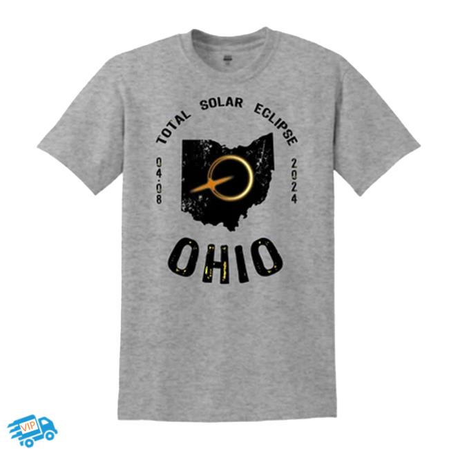 Total Solar Eclipse 04.08.2024 Ohio Shirt 2024 Grey Solar Eclipse 2024