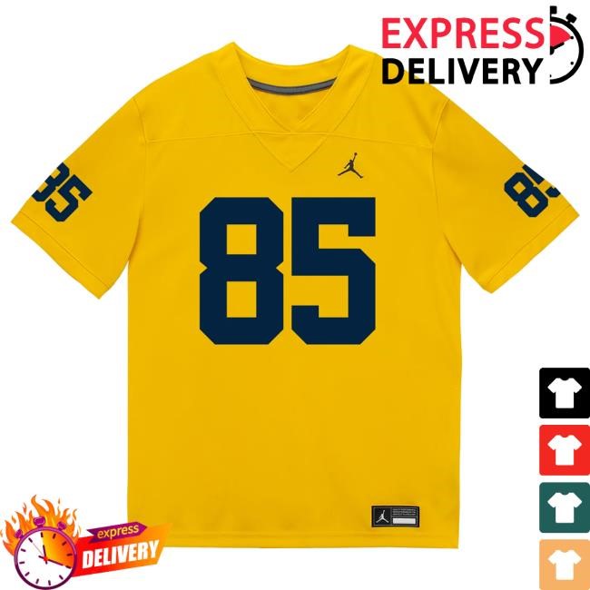 Michigan Wolverines #85 Logan Forbes Student Athlete Maize Football Jersey Shirts The M Den Shop